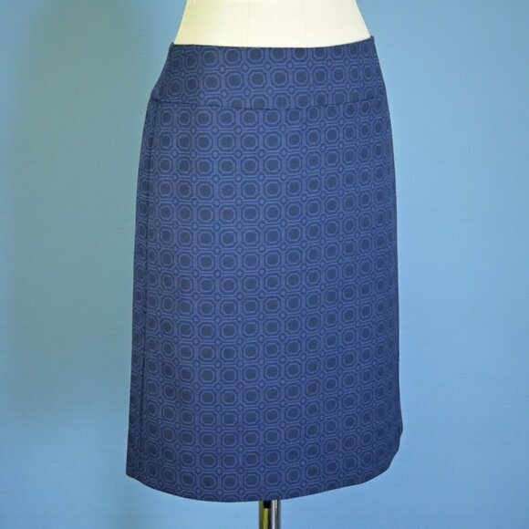 Talbots Dresses & Skirts - TALBOTS GEOMETRIC PRINT BLUE PENCIL SKIRT
